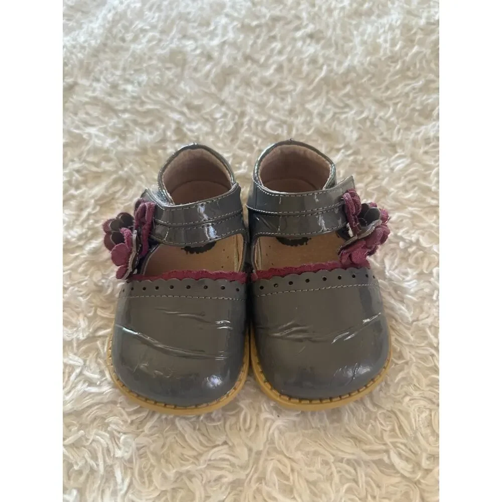 Livie & Luca Bluebell Mary Janes Grey Patent Leather Toddler Girls Size 5